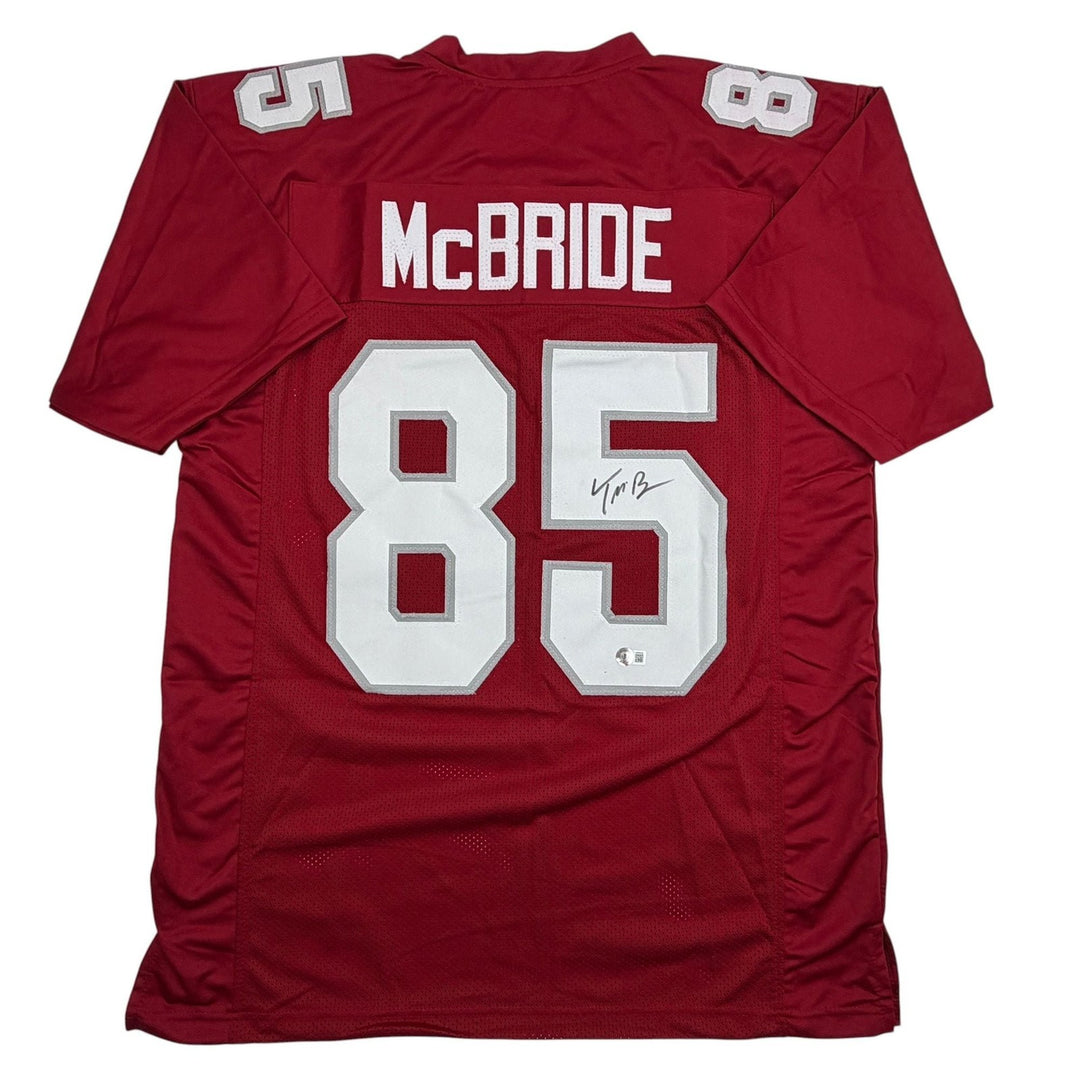 Autographed/Signed Trey McBride Arizona Red Football Jersey Beckett BAS COA