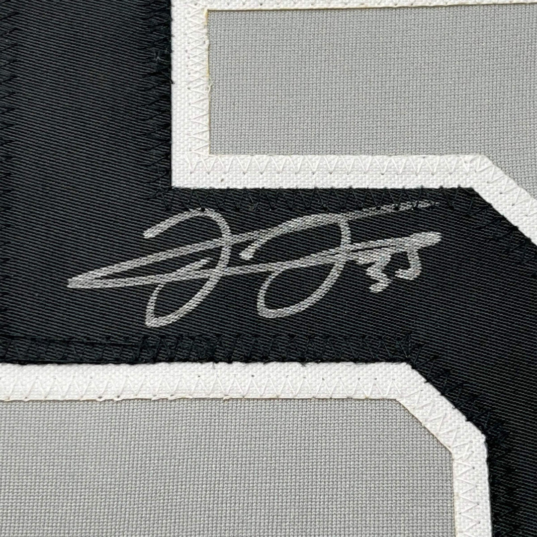 FRAMED Autographed/Signed FRANK THOMAS 33x42 Chicago Grey Jersey JSA COA Auto