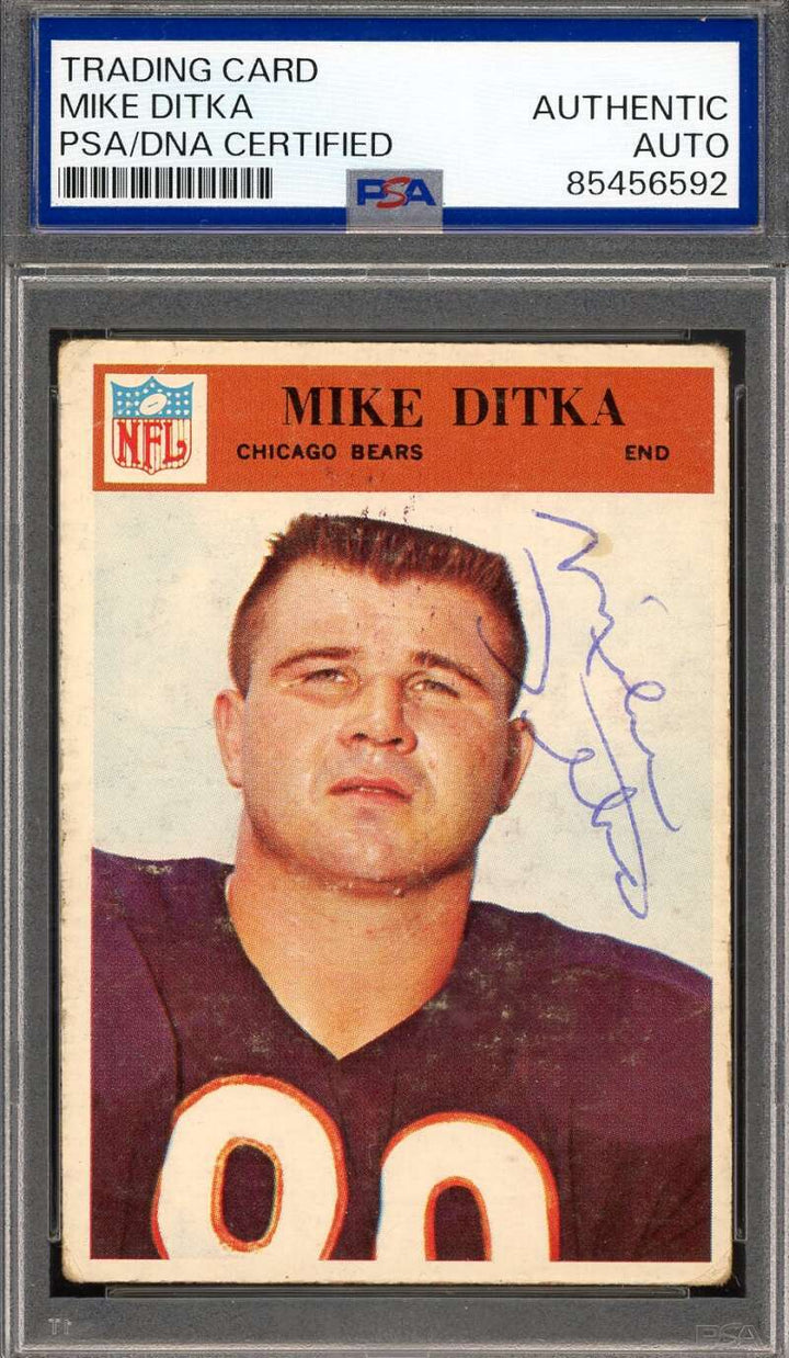 Mike Ditka PSA DNA Vintage Signed 1966 Philadelphia Gum Autograph