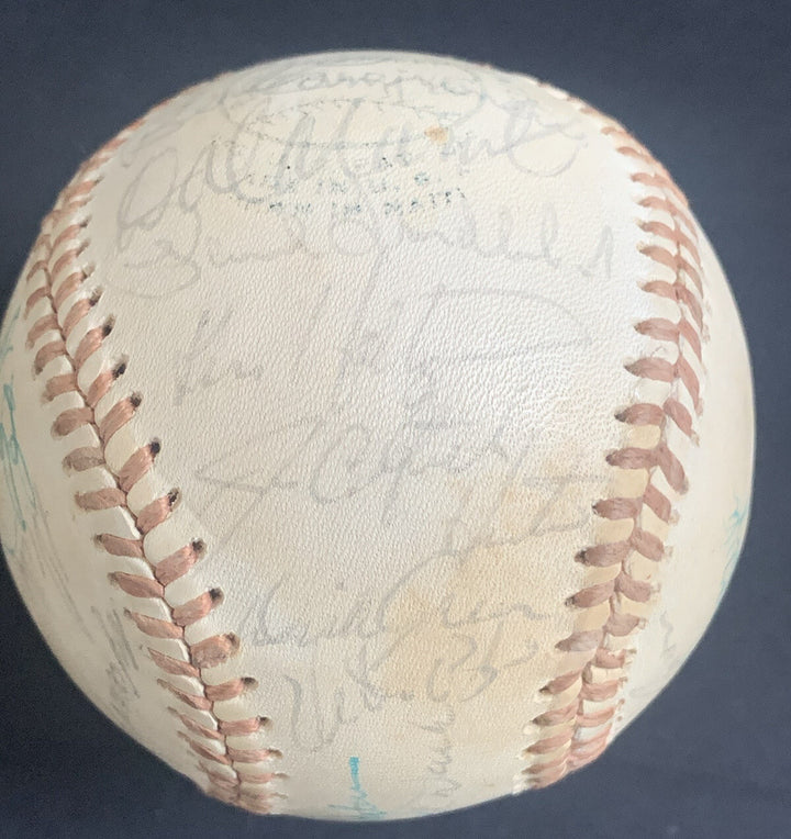 1974 Oakland A's WS Team Signed Baseball 31 Auto Reggie Jackson Jim Hunter Jsa