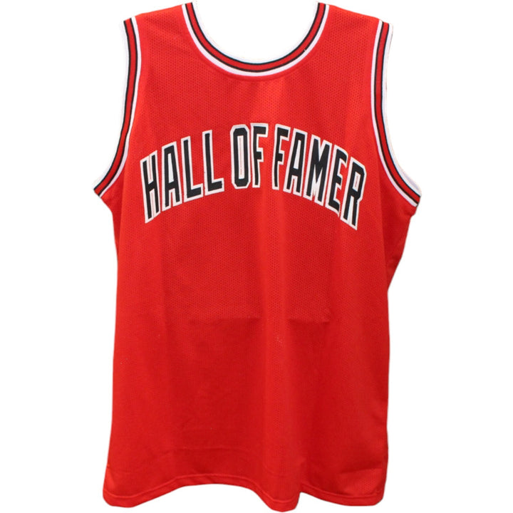 Toni Kukoc Autographed/Signed Pro Style Red Jersey HOF TRI 43519