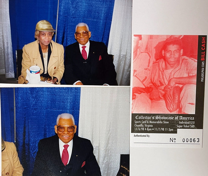 Bill (Ready) Cash signed Philadelphia Stars B&W 8x10 Photo imperfect Framed -COA