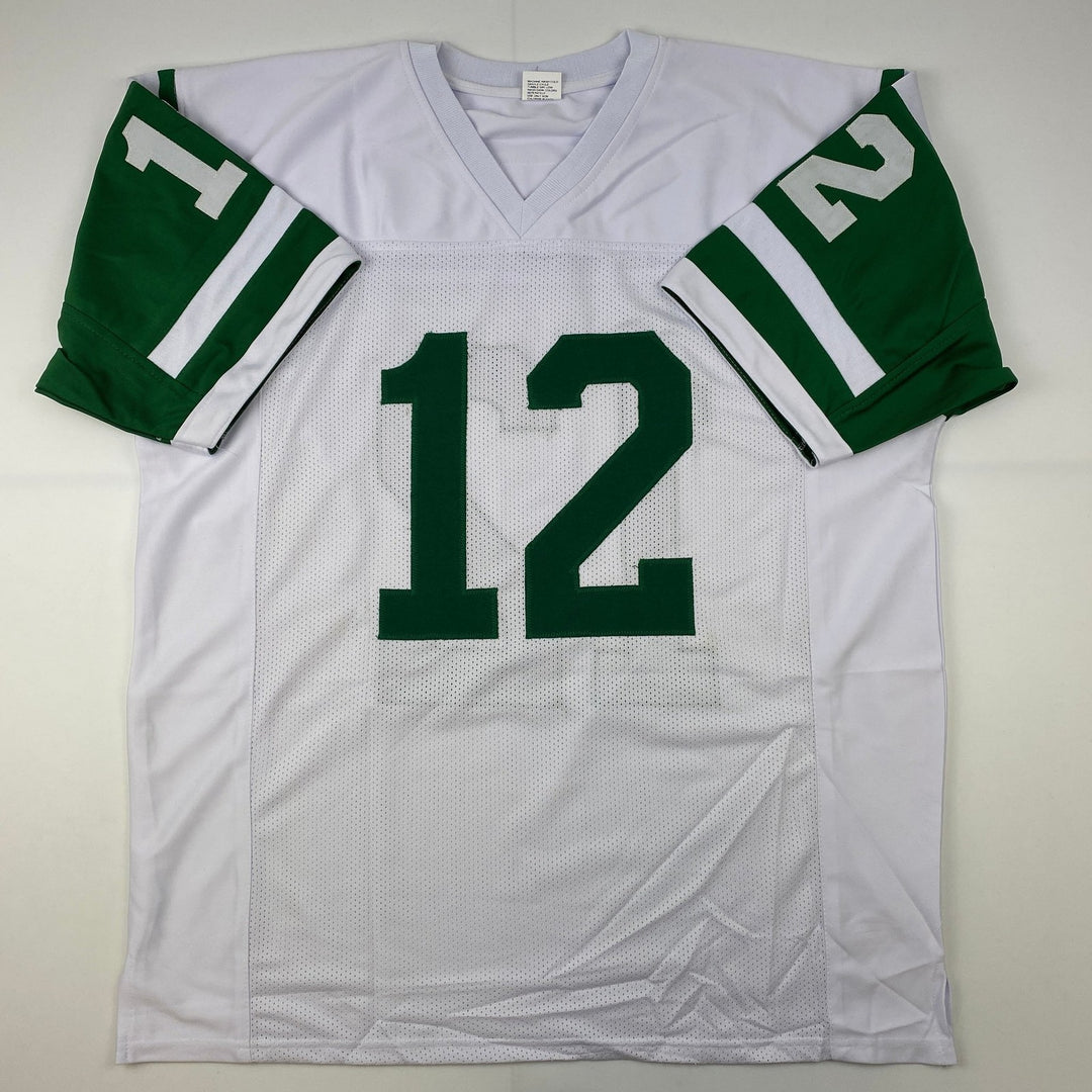 Facsimile Autographed Joe Namath New York White Laser Jersey Size Men's XL