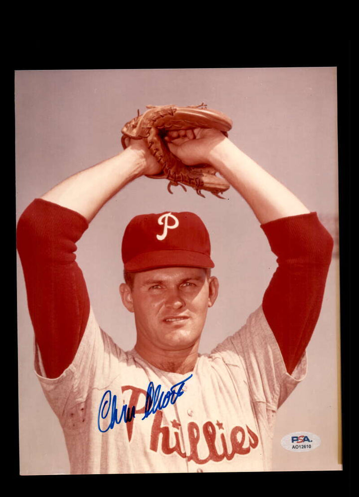 Chris Short PSA DNA Signed 8x10 Photo Autograph Phillies