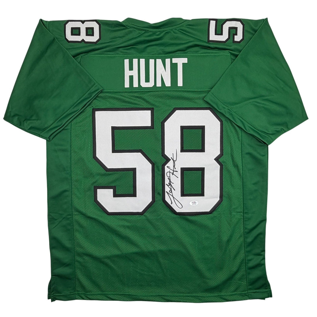 Autographed/Signed Jalyx Hunt Philadelphia Kelly Green Jersey PSA/DNA COA