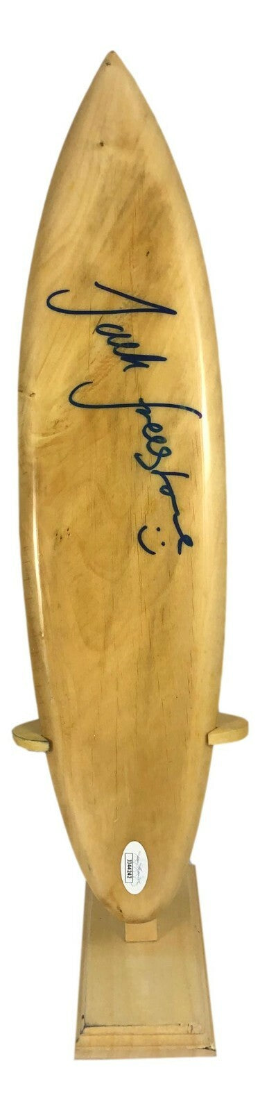 Jack Freestone Hand Signed Wooden Mini Surf Board W/Stand  JSA COA Autographed