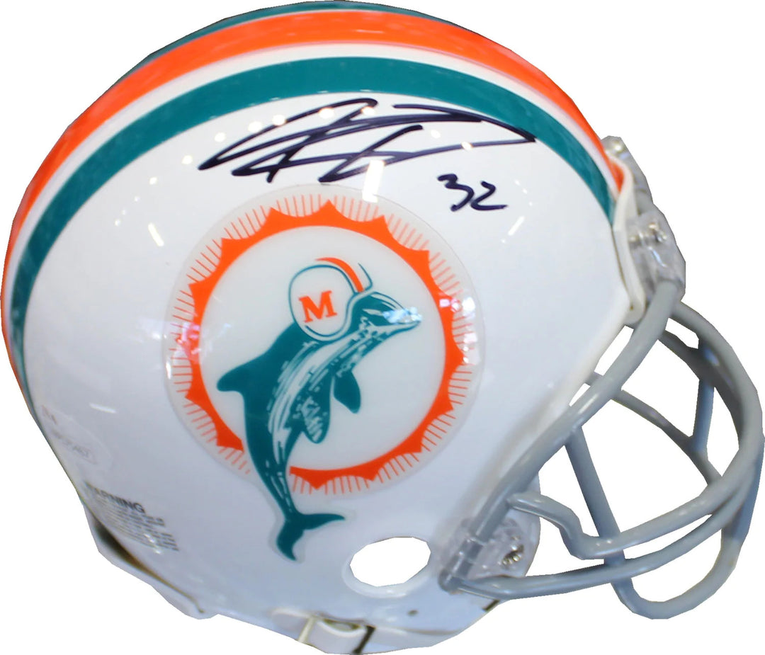 Kenyan Drake Autographed Dolphins Throwback Mini Helmet (JSA)