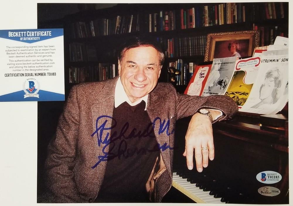 Disney Songwriter Richard Sherman signed 8x10 Photo #2 ~ Beckett BAS COA