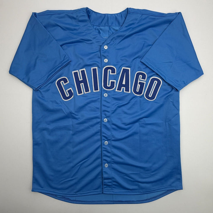 Autographed/Signed Moises Ballesteros Chicago Blue CC Jersey Beckett COA