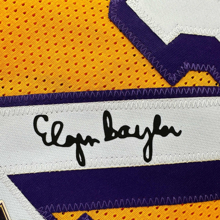 Facsimile Autographed Elgin Baylor Los Angeles LA Yellow Reprint Auto Jersey XL