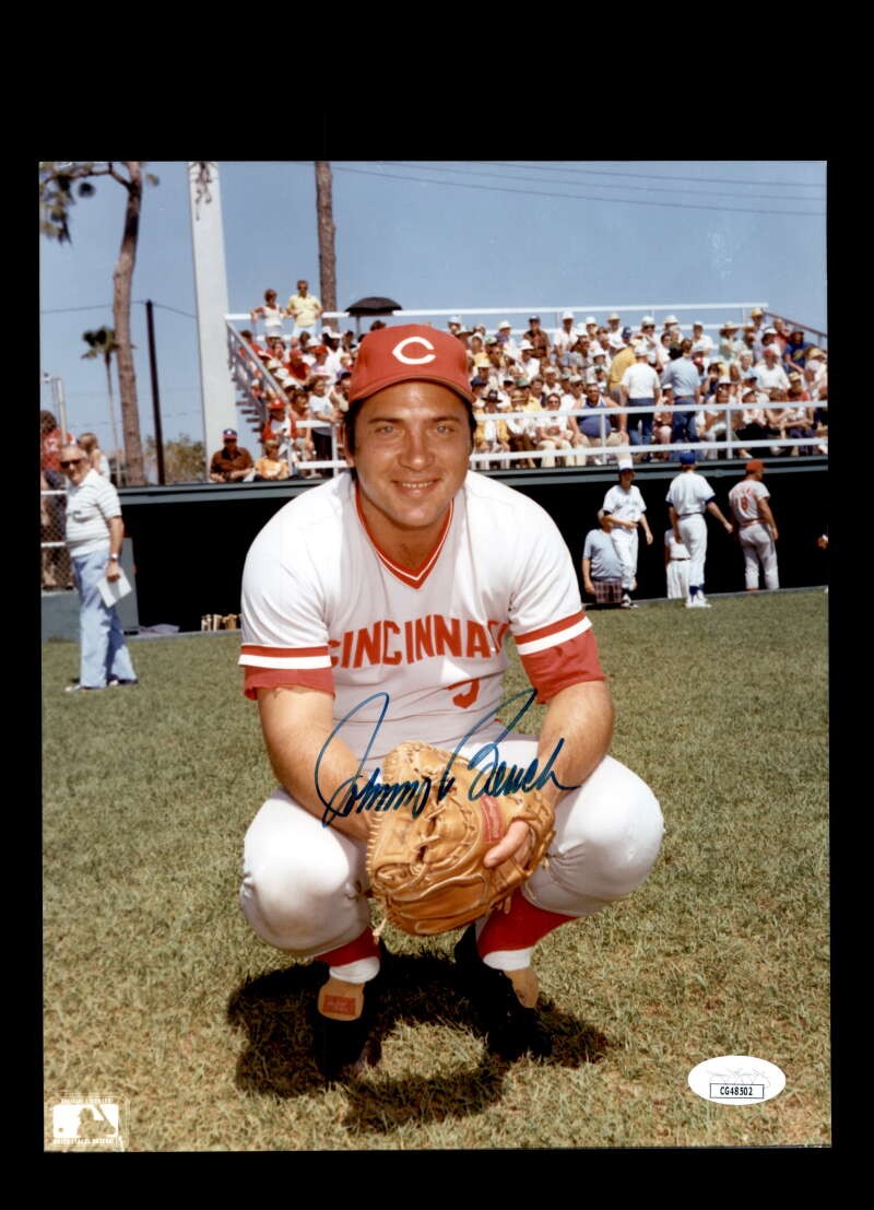Johnny Bench JSA Coa Signed 8x10 Photo Autograph