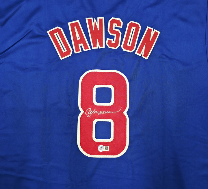 Chicago Cubs Andre Dawson Signed Blue Jersey Beckett Witness
