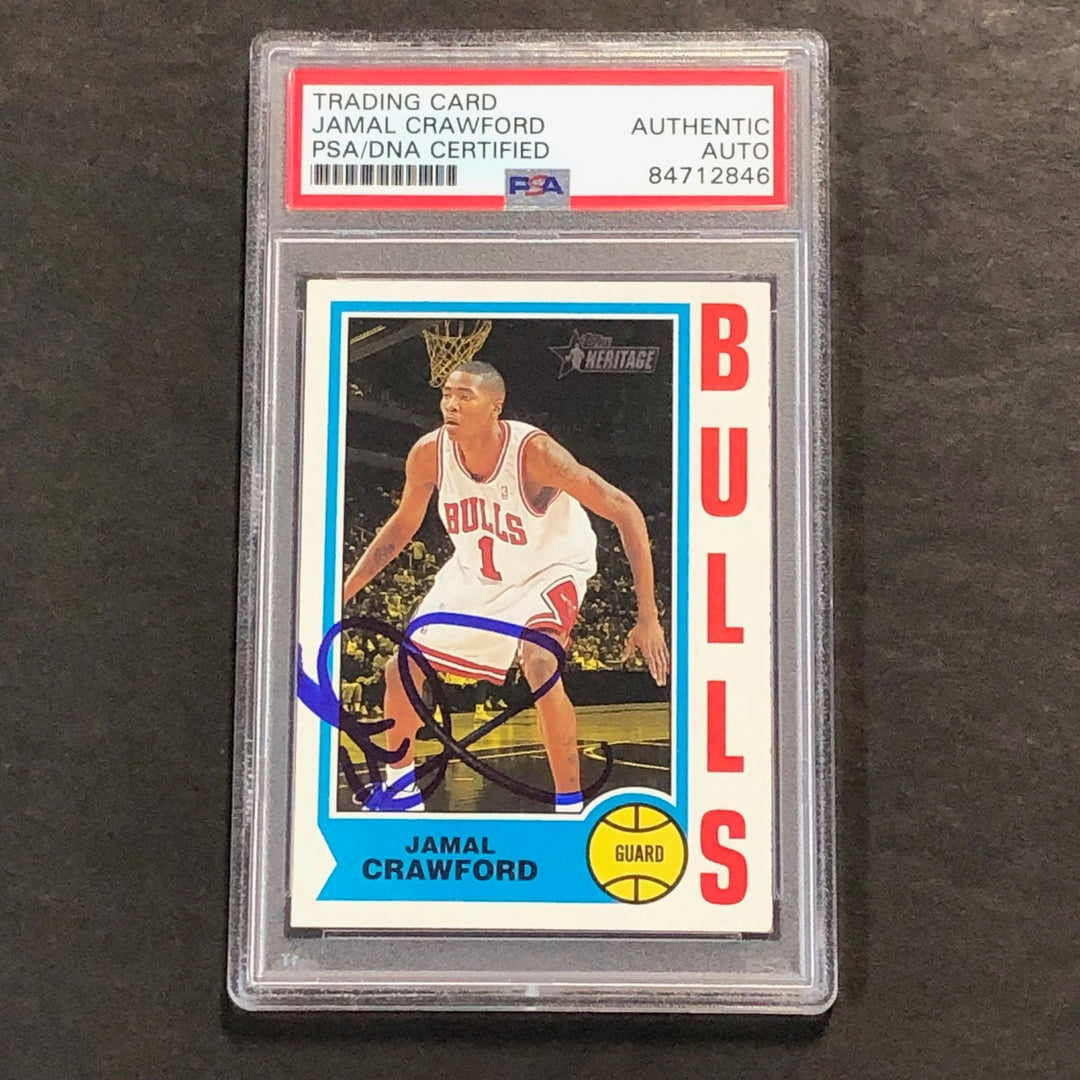 2003-04 Topps #128 Jamal Crawford Signed Card AUTO PSA Slabbed Bulls