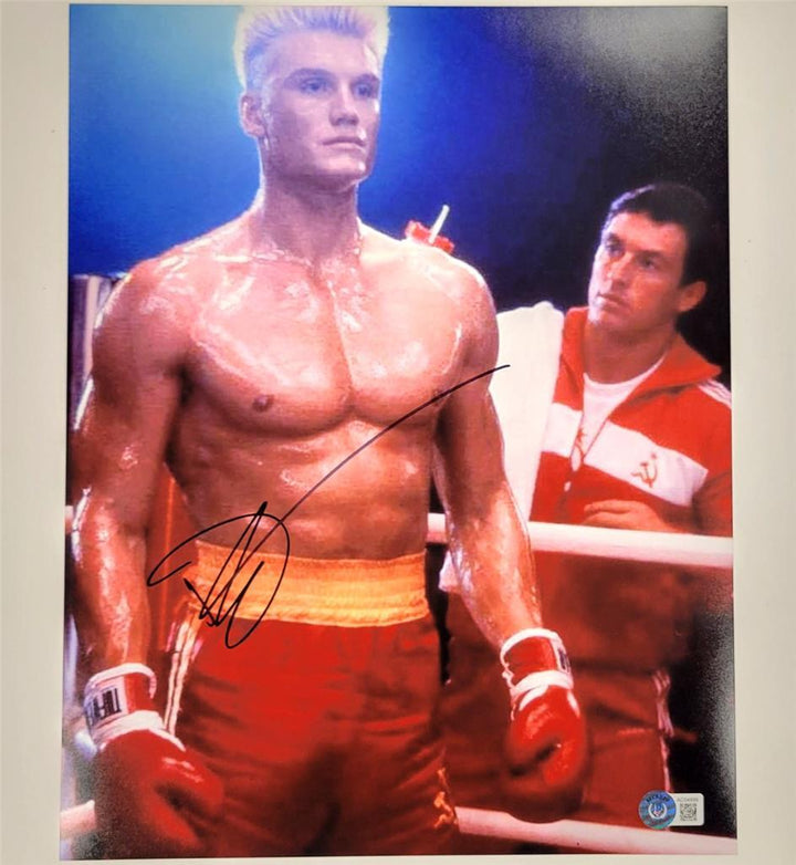 Dolph Lundgren signed Drago Rocky 11x14 Photo autograph ~ Beckett BAS Holo