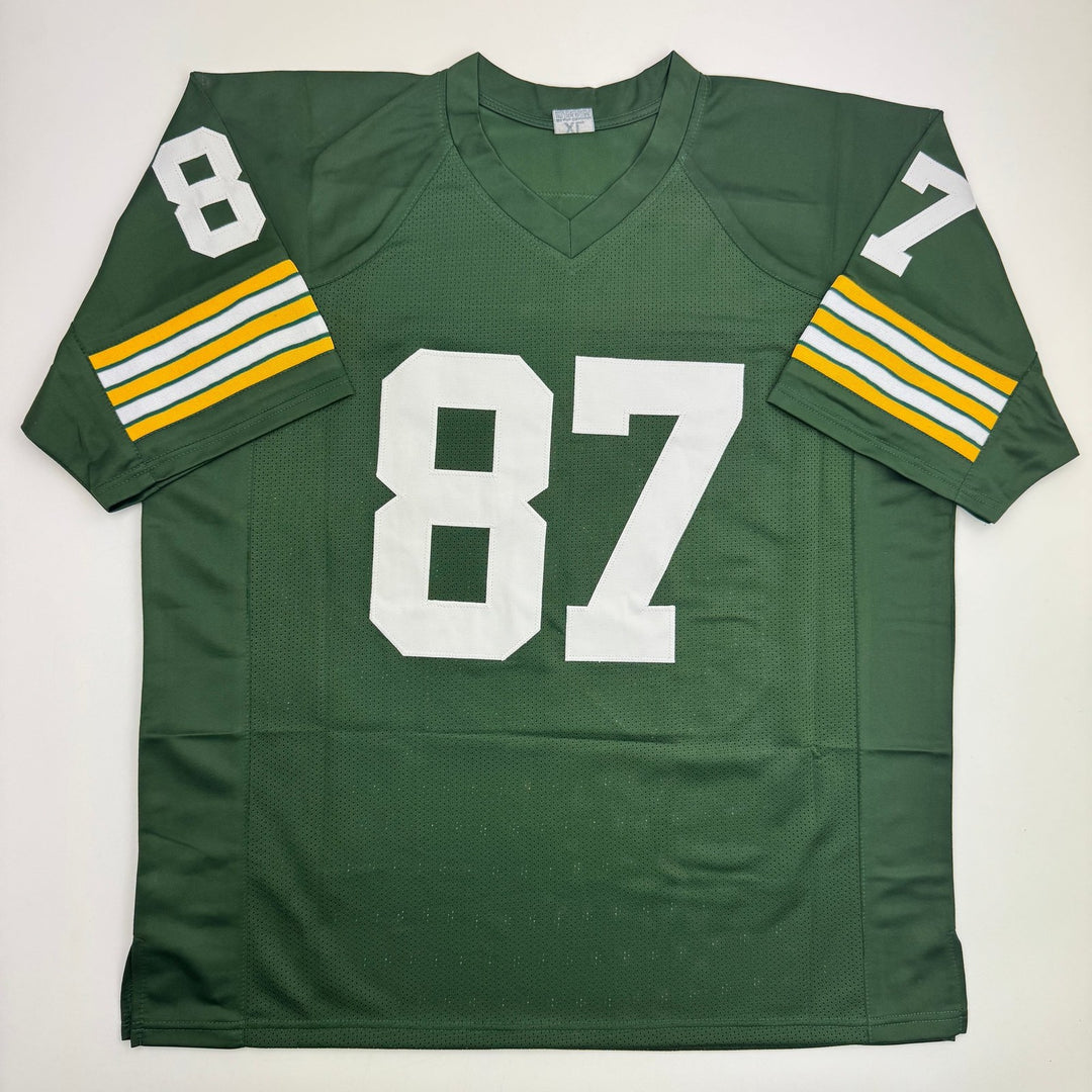 Autographed/Signed Willie Davis HOF 81 Green Bay Green Football Jersey PSA COA