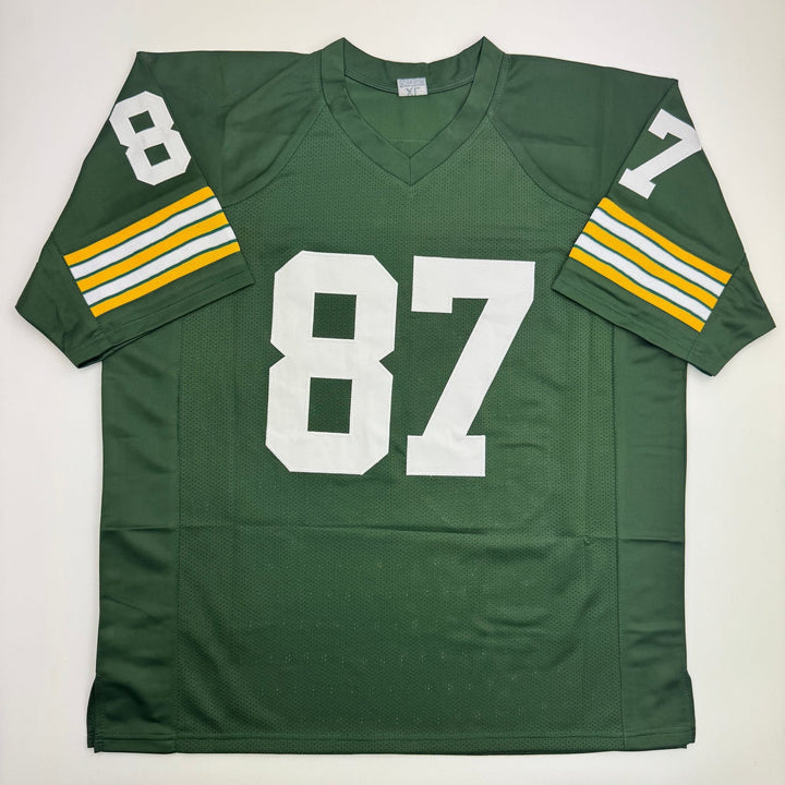 Autographed/Signed Willie Davis HOF 81 Green Bay Green Football Jersey PSA COA