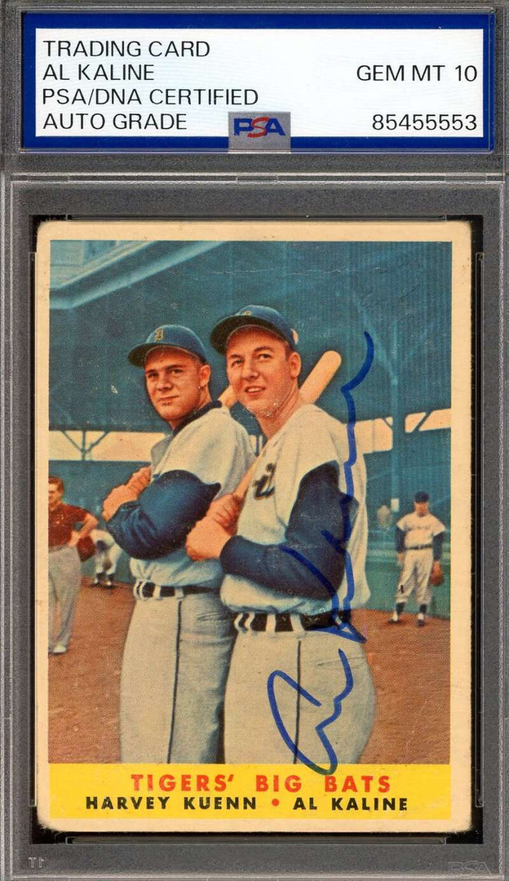 Al Kaline Gem Mint 10 PSA DNA Signed 1958 Topps Tigers Big Bats Autograph