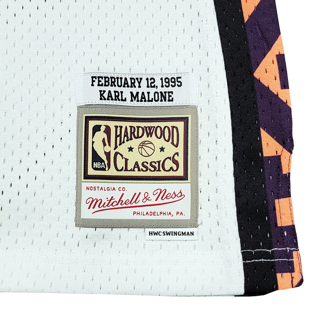 Jazz Karl Malone Auto White Purple Auth Mitchell Ness 1995 ASG Jersey XL Beckett