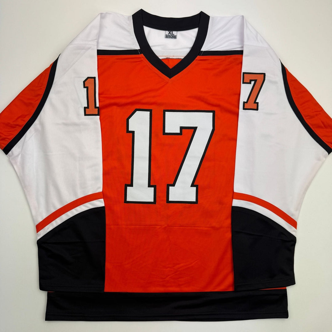 Autographed/Signed Rod Brind'Amour Philadelphia Orange Hockey Jersey Beckett COA