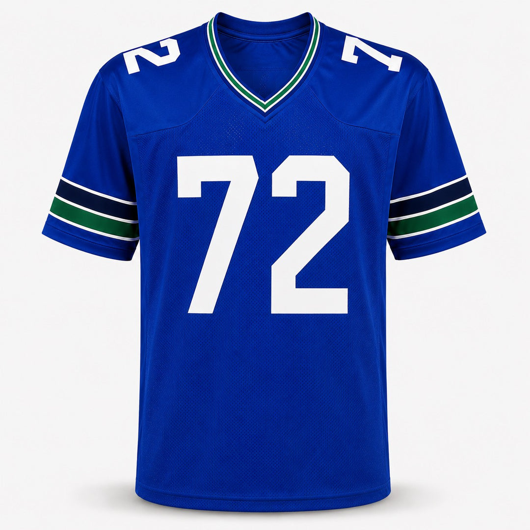 Seattle Seahawks Abraham Abe Lucas Signed Blue Throwback Jersey MCS Holo