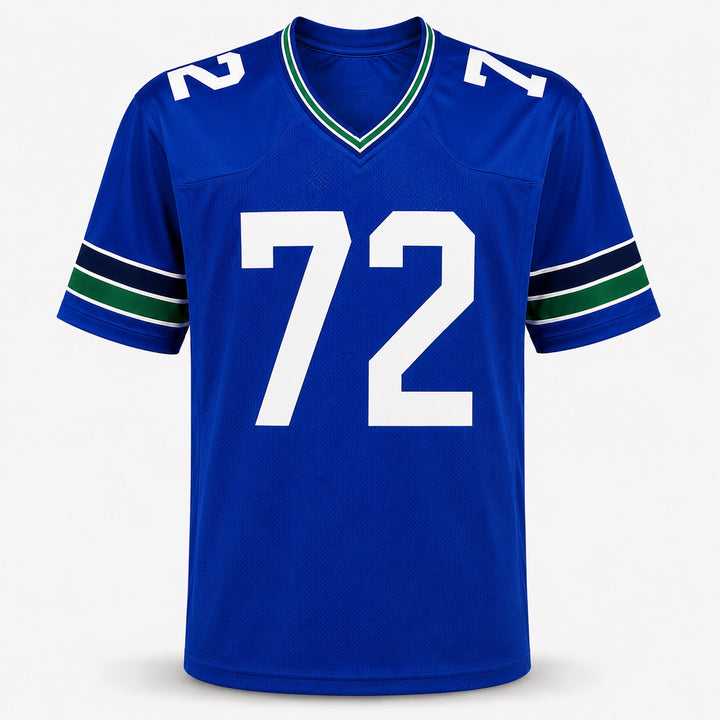 Seattle Seahawks Abraham Abe Lucas Signed Blue Throwback Jersey MCS Holo