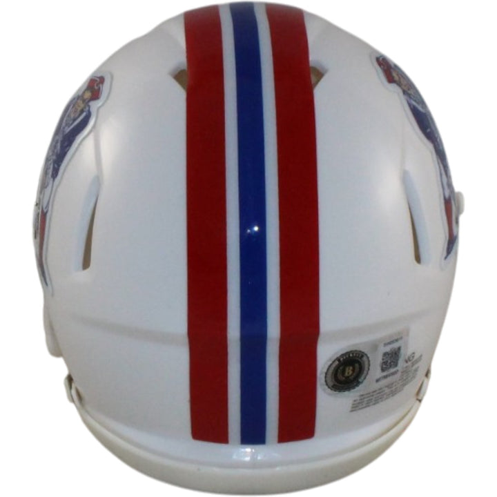 AJ Brown Signed New England Patriots 82-89 TB Mini Helmet Beckett WIT 57965