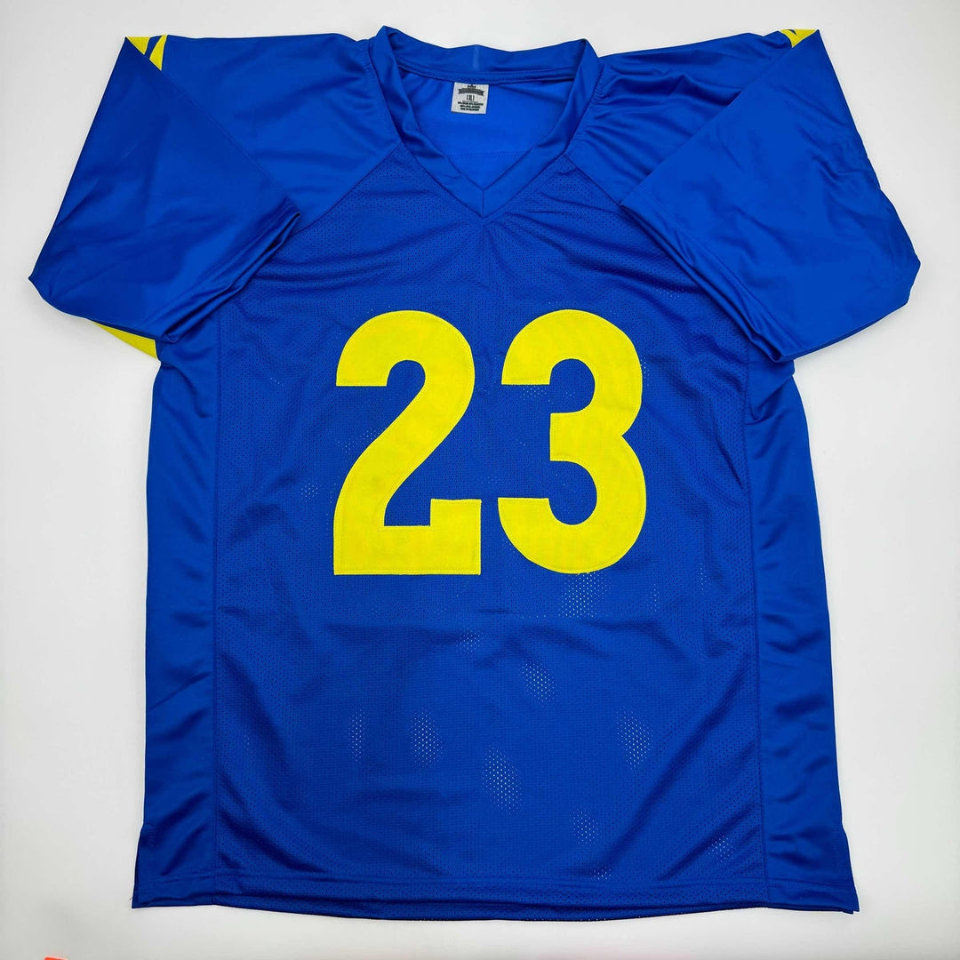 Autographed/Signed Kyren Williams Los Angeles LA Blue Football Jersey BAS COA #2