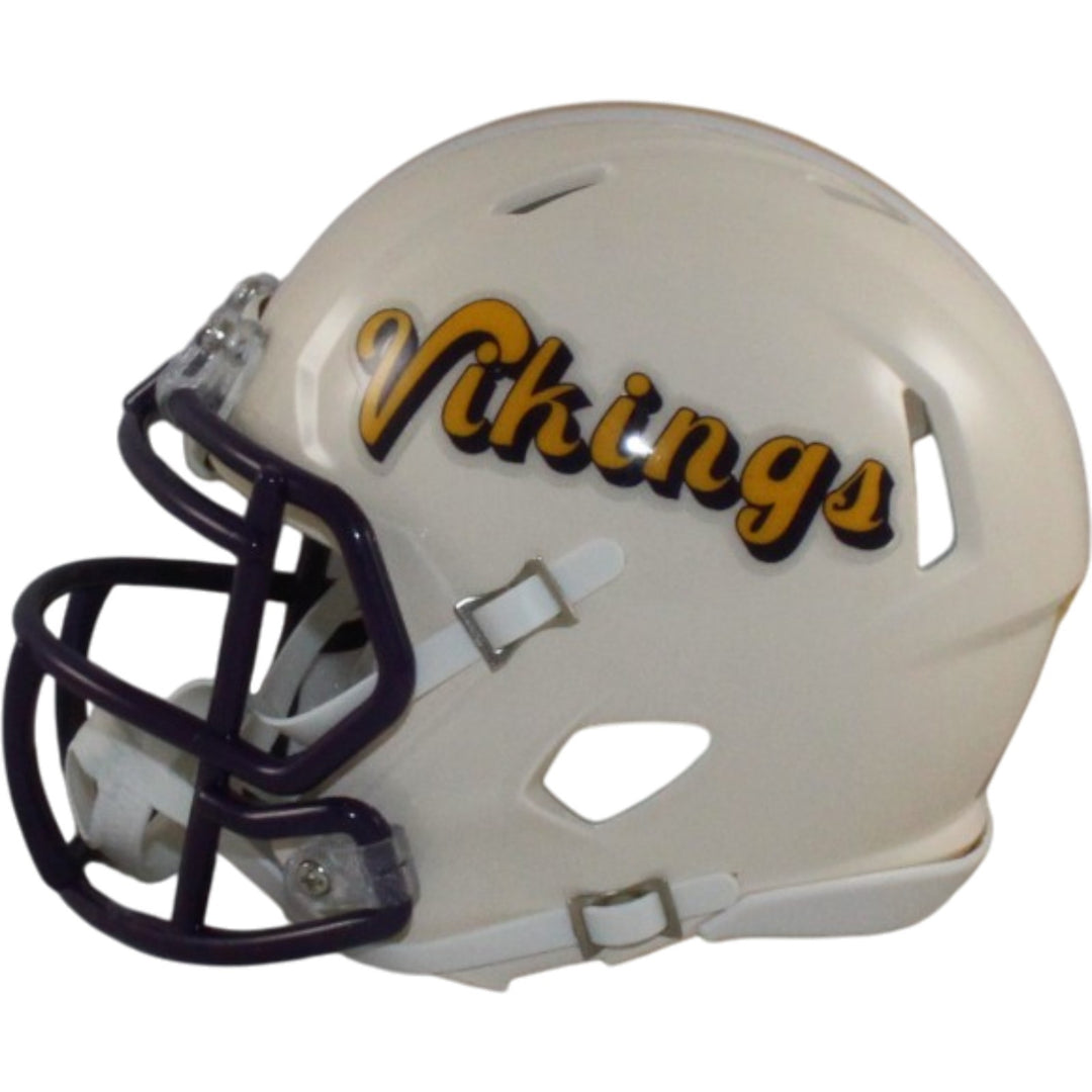Adrian Perterson Signed Minnesota Vikings Retro Mini Helmet Beckett WIT 57542