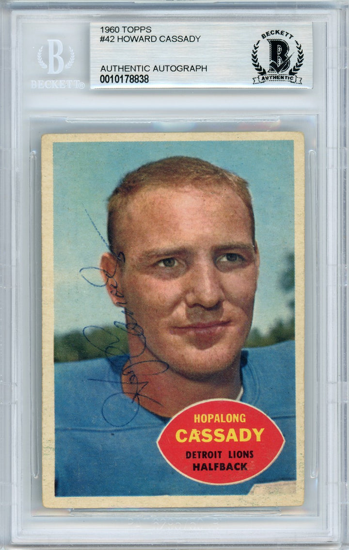 Howard "Hopalong" Cassady Signed 1960 Topps Card 42 Lions Beckett