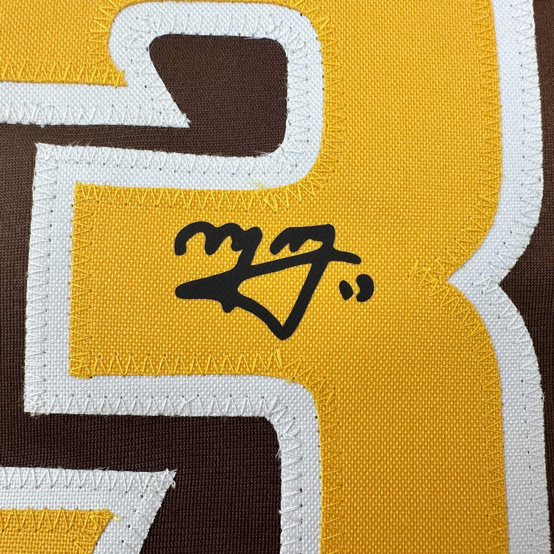 Facsimile Autographed Manny Machado San Diego Brown Reprint Auto Jersey Men's XL
