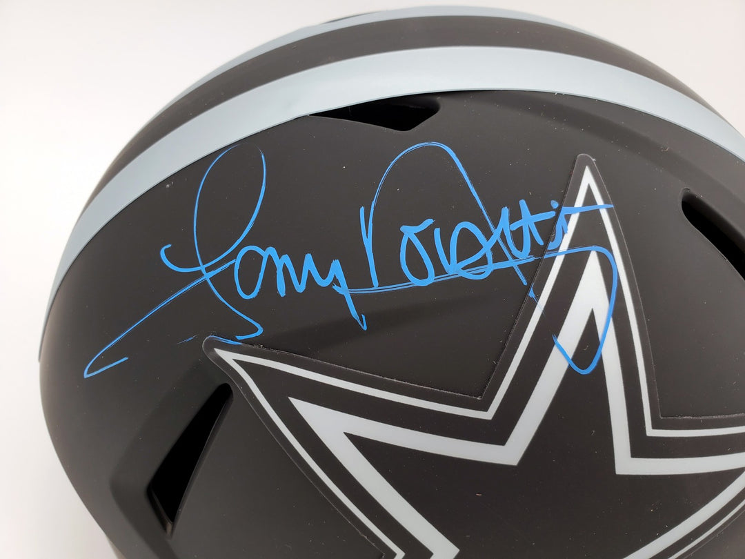 Tony Dorsett Signed Eclipse Black Cowboys Full Size Speed Replica Helmet Beckett