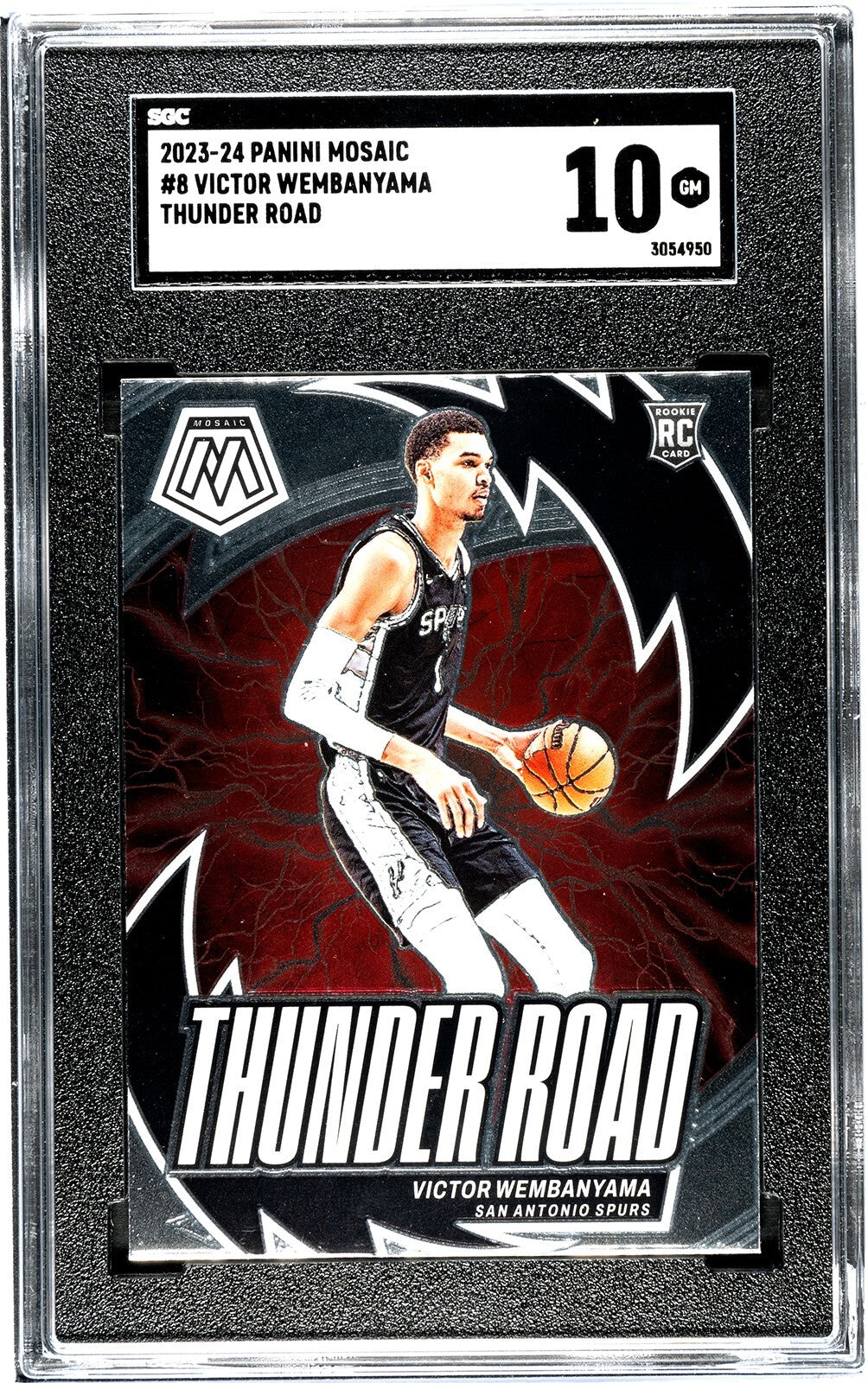 Victor Wembanyama 2023-24 Panini Mosaic Thunder Road Rookie Card- SGC Graded 10
