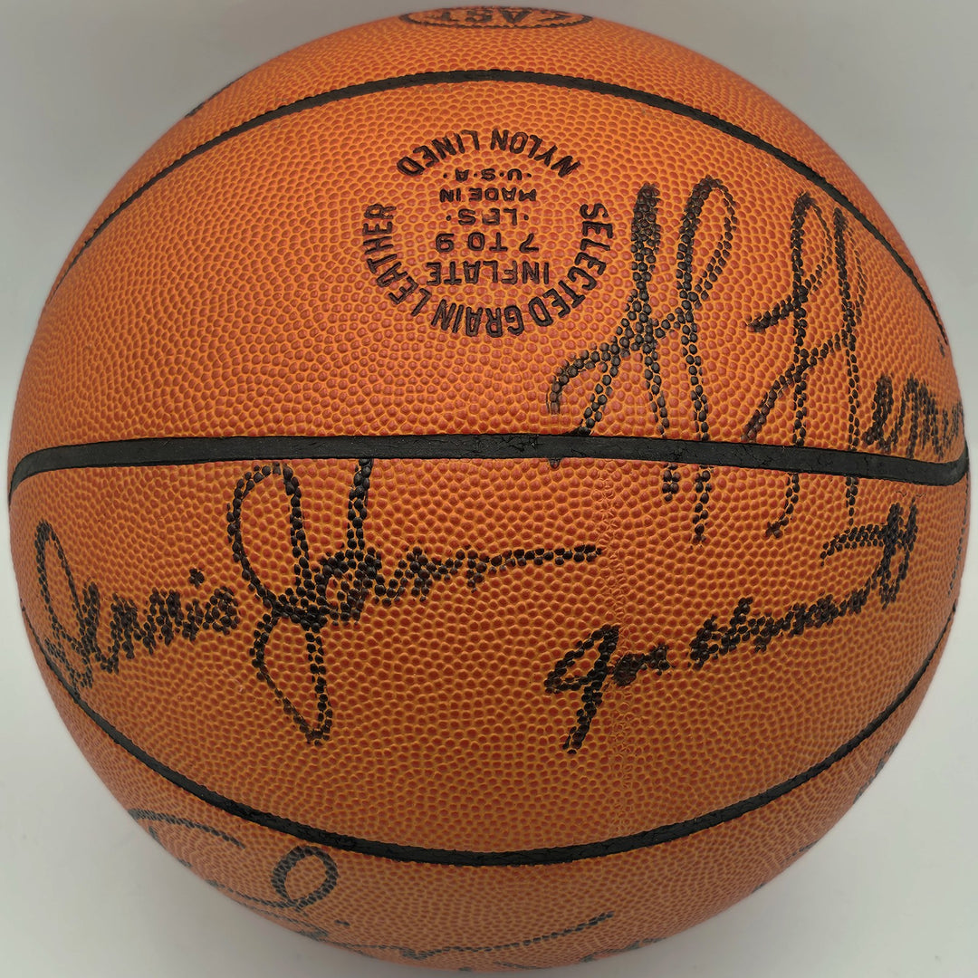 1977-78 Supersonics Team Auto NBA Leather Game Basketball 11 Sigs Fred Brown BAS