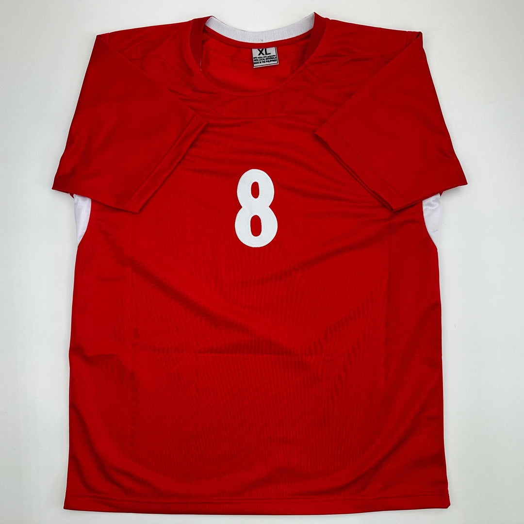 Facsimile Autographed Steven Gerrard Liverpool FC Red Reprint Jersey Men's XL
