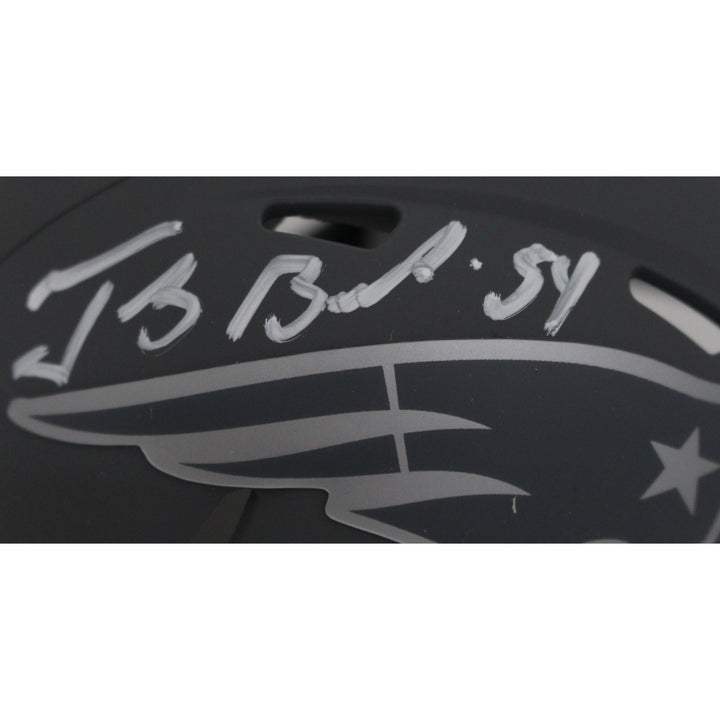 Tedy Bruschi Autographed New England Patriots Slate Mini Helmet Beckett 46972