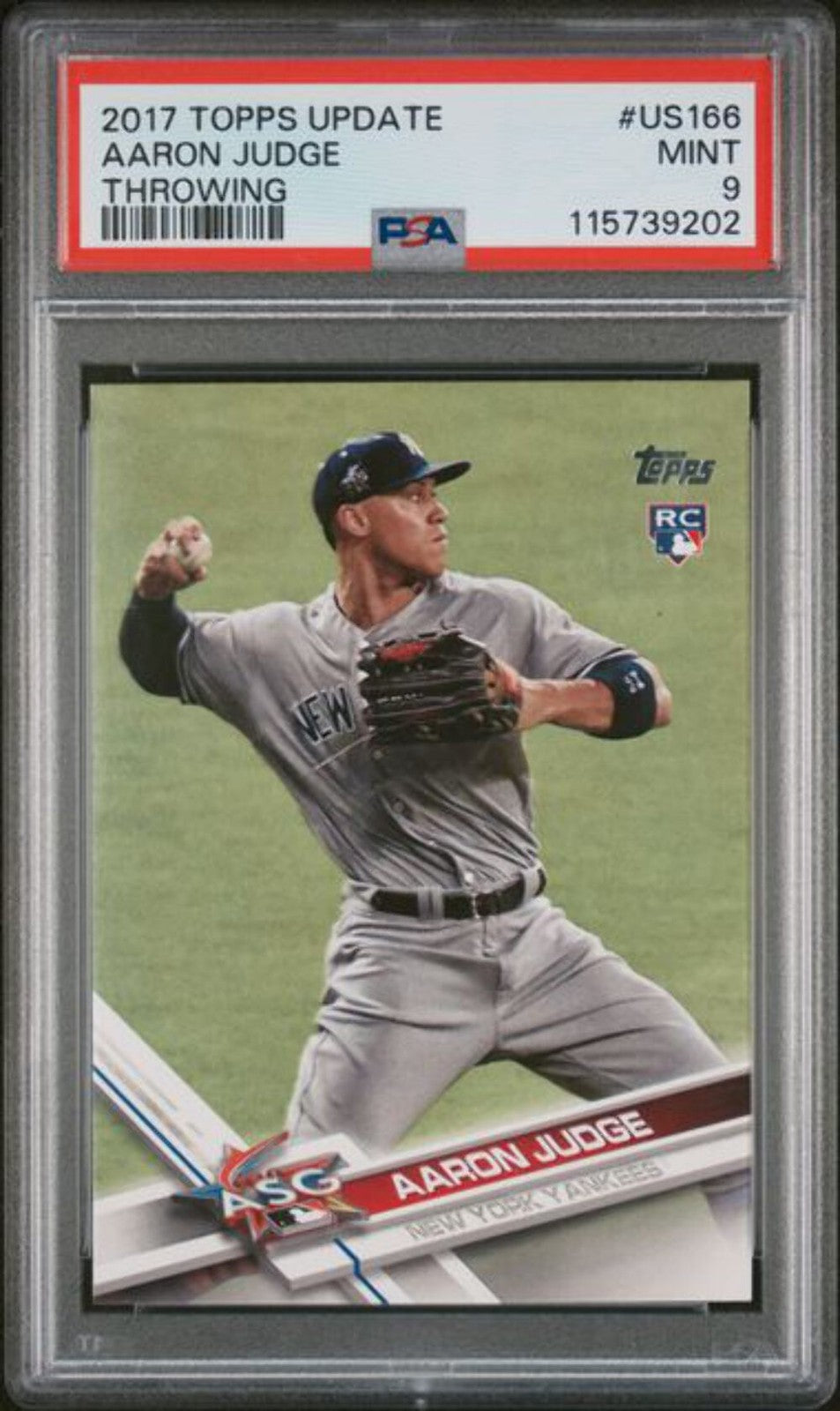 Graded 2017 Topps Update Throwing Aaron Judge #US166 Rookie RC Card PSA 9 Mint