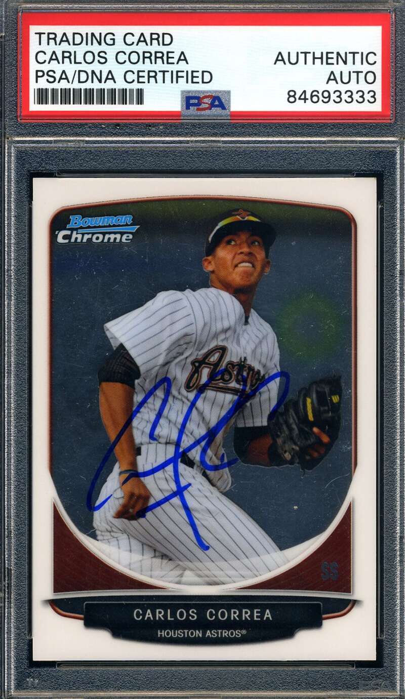 Carlos Correa PSA DNA Signed 2013 Bowman Chrome Rookie Autograph
