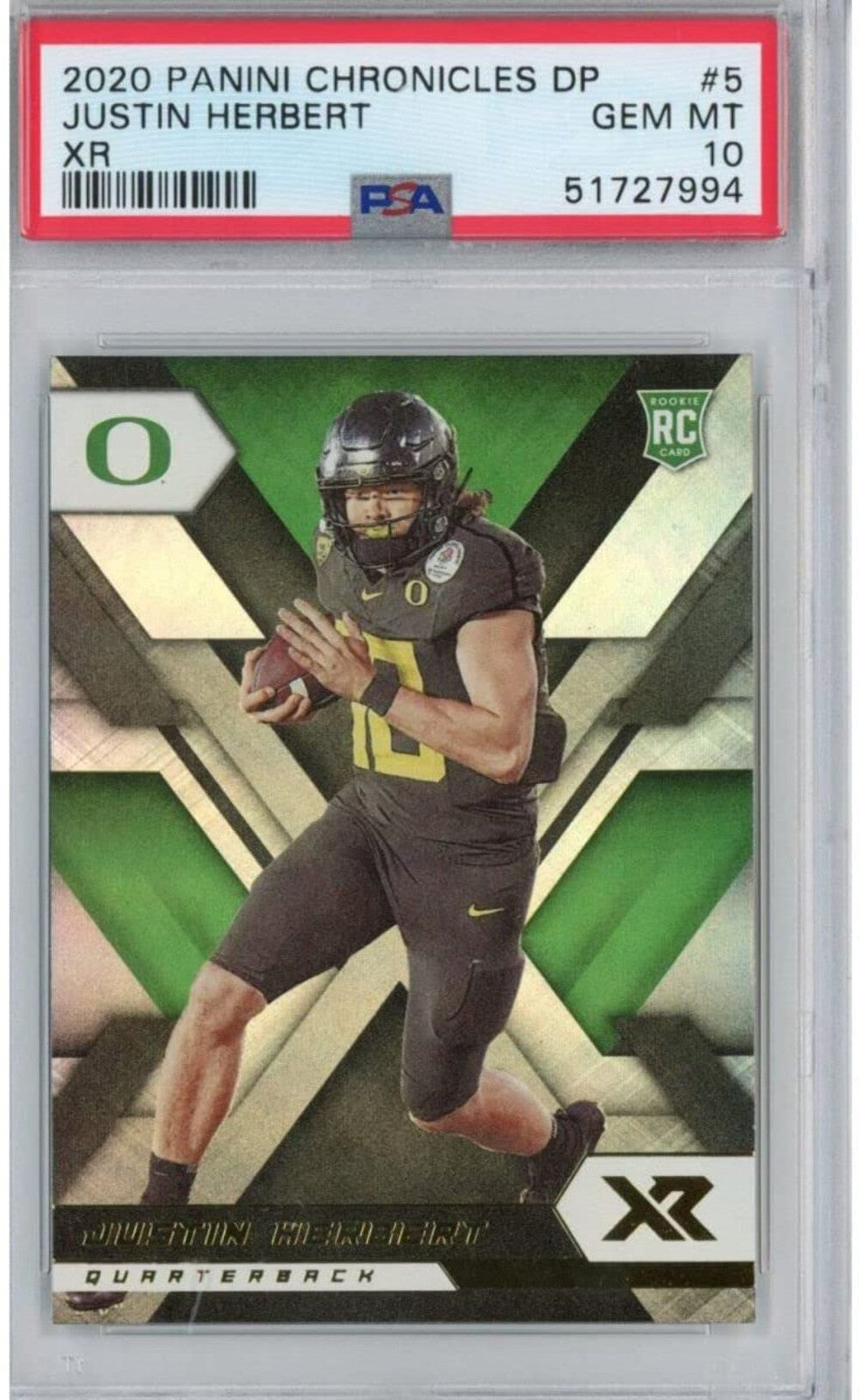Graded 2020 Panini Chronicles DP Draft Picks Justin Herbert #5 XR Rookie RC Foot