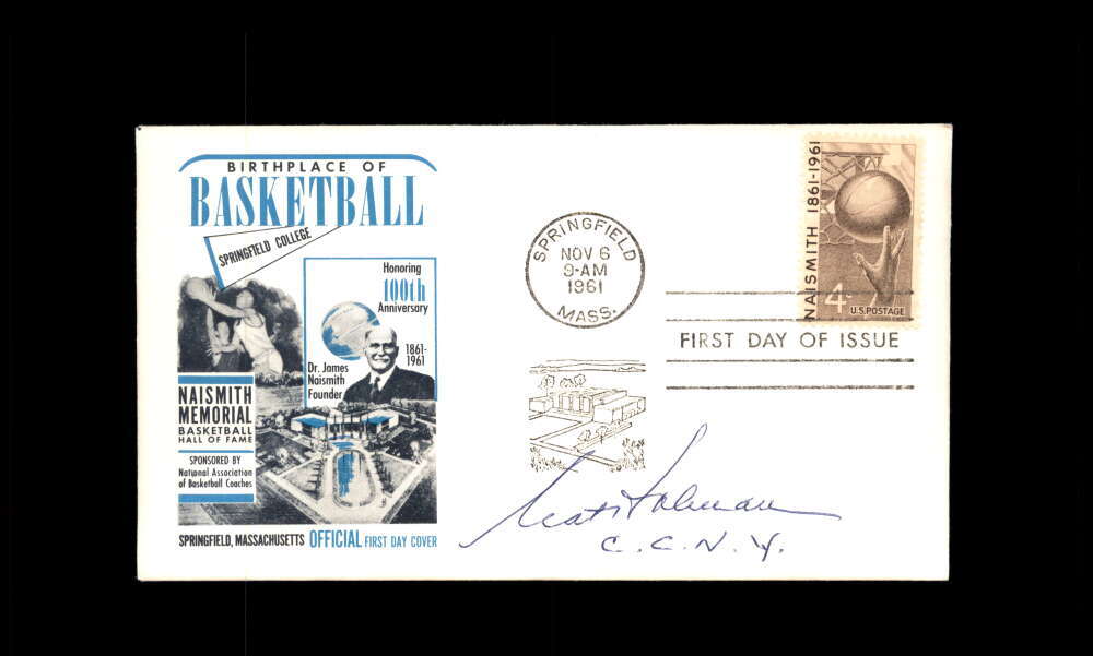 Nat Holman JSA Signed 1961 First Day Cover Cache FDC Autograph