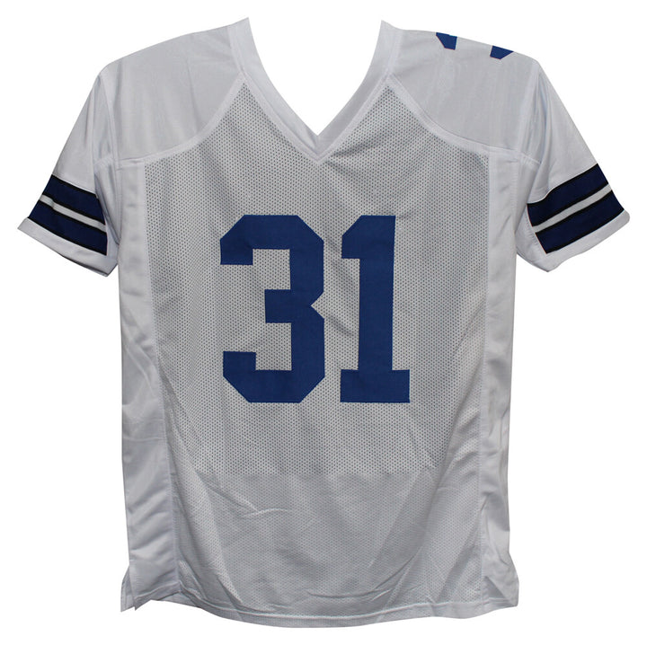 George Teague Autographed/Signed Pro Style White XL Jersey Beckett 39333