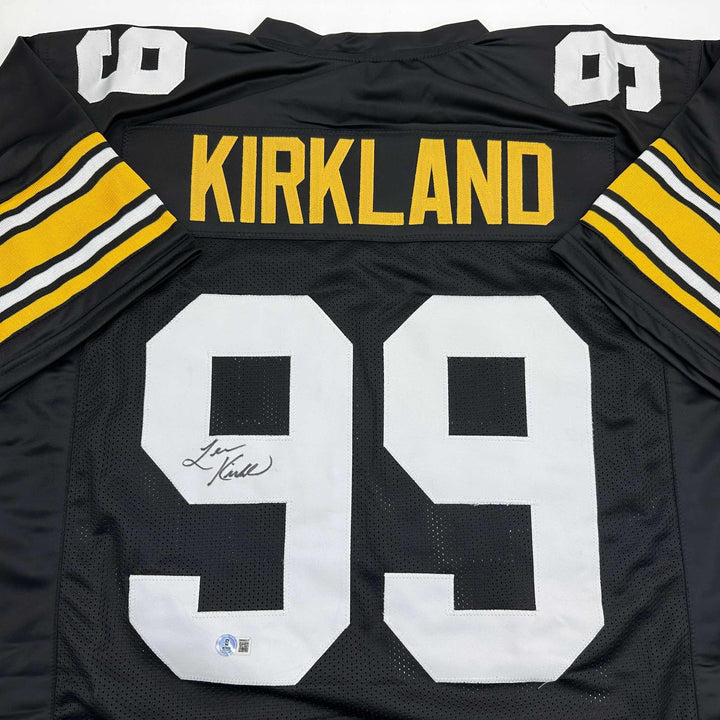 Autographed/Signed Levon Kirkland Pittsburgh Black Jersey Beckett BAS COA