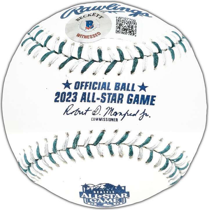 Josh Jung Auto Official 2023 All Star Game Logo Baseball Rangers Beckett Witness