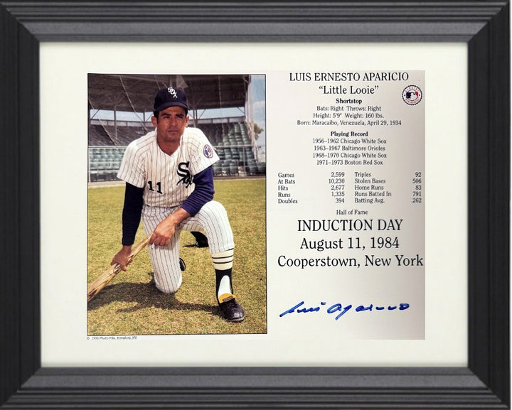 Luis Aparicio signed Chicago White Sox Hall of Fame Induction 8x10 Photo- COA