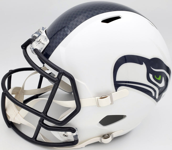 Russell Wilson Signed Seahawks Flat Matte White Full Size Speed Replica Helmet