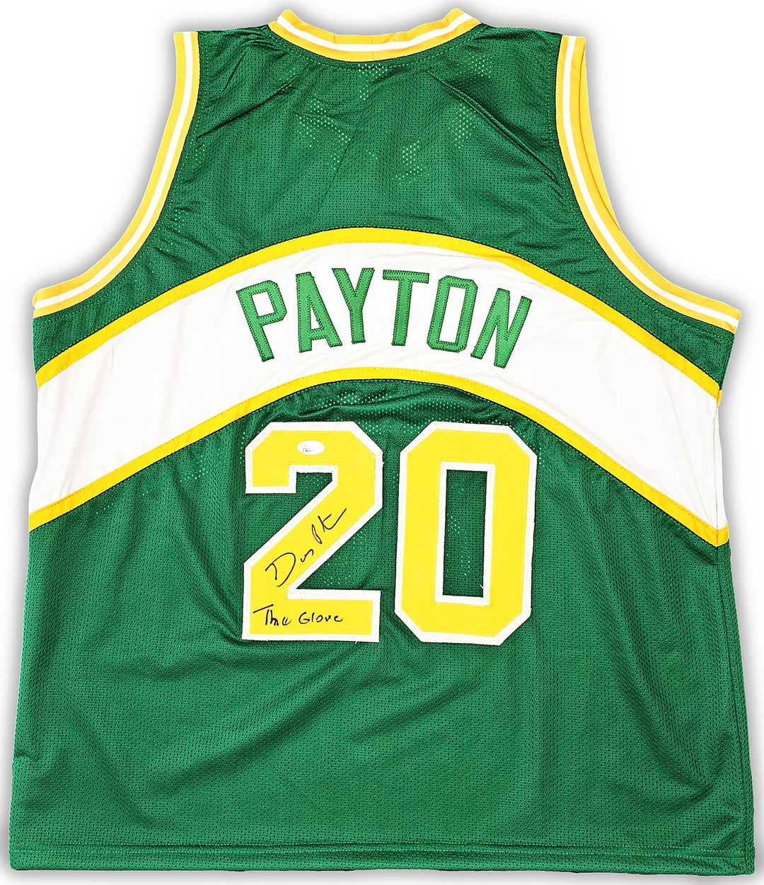 Seattle Supersonics Gary Payton Autographed Signed Green Jersey "The Glove" JSA