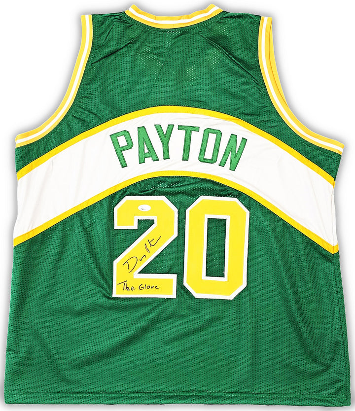 Seattle Supersonics Gary Payton Autographed Signed Green Jersey "The Glove" JSA
