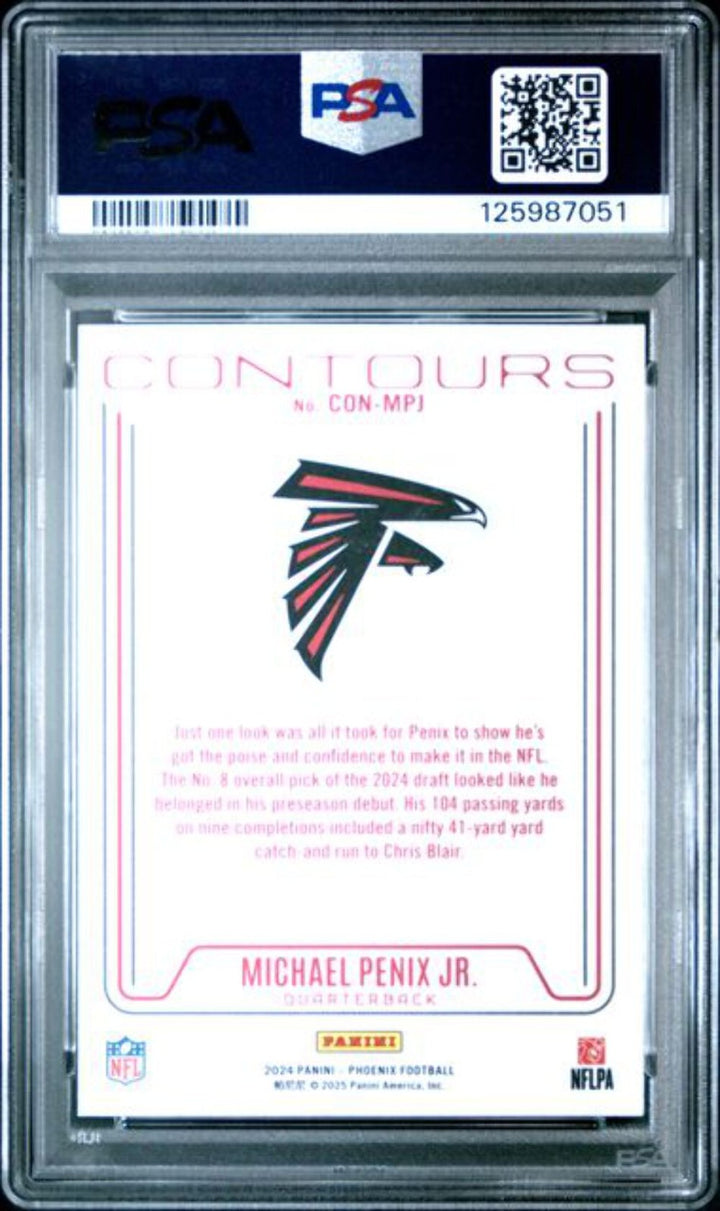 Graded 2024 Phoenix Michael Penix Jr #CONMPJ Contours RC Football Card PSA 10