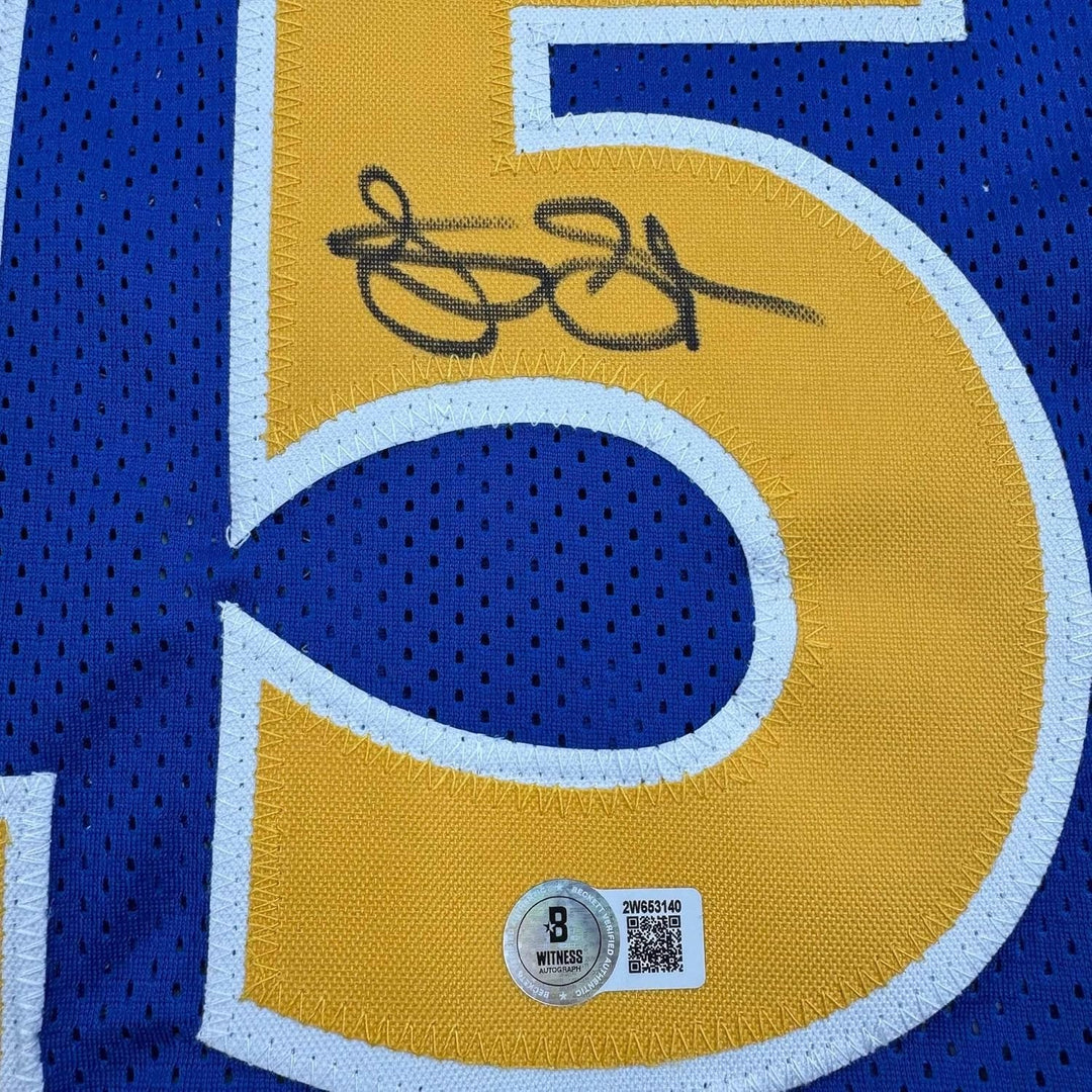 Framed Autographed/Signed Latrell Sprewell 35x39 Golden State Jersey COA