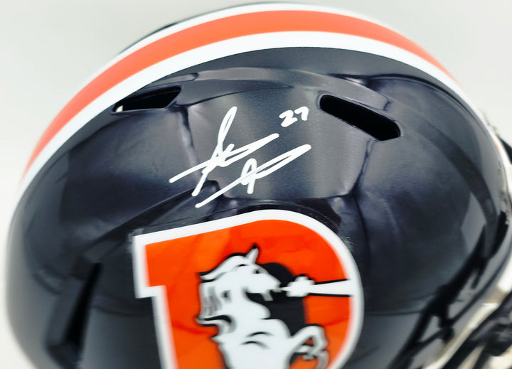 Steve Atwater Signed Denver Broncos Blue Color Rush Full Size Speed Replica