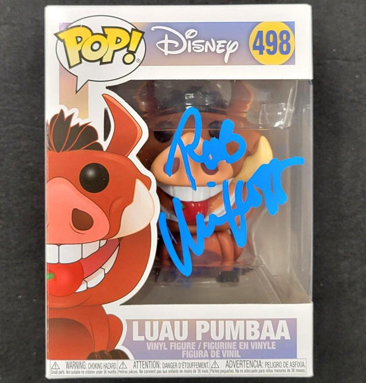 Rob Minkoff signed Lion King Luau Pumbaa Funko Pop! 498 autograph ~ Beckett BAS